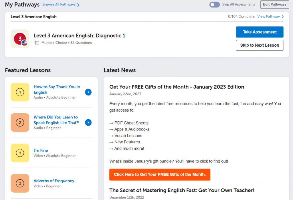 panel english class 101